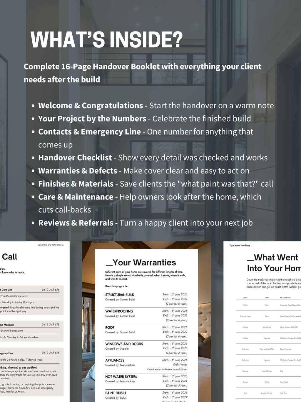 Handover Booklet