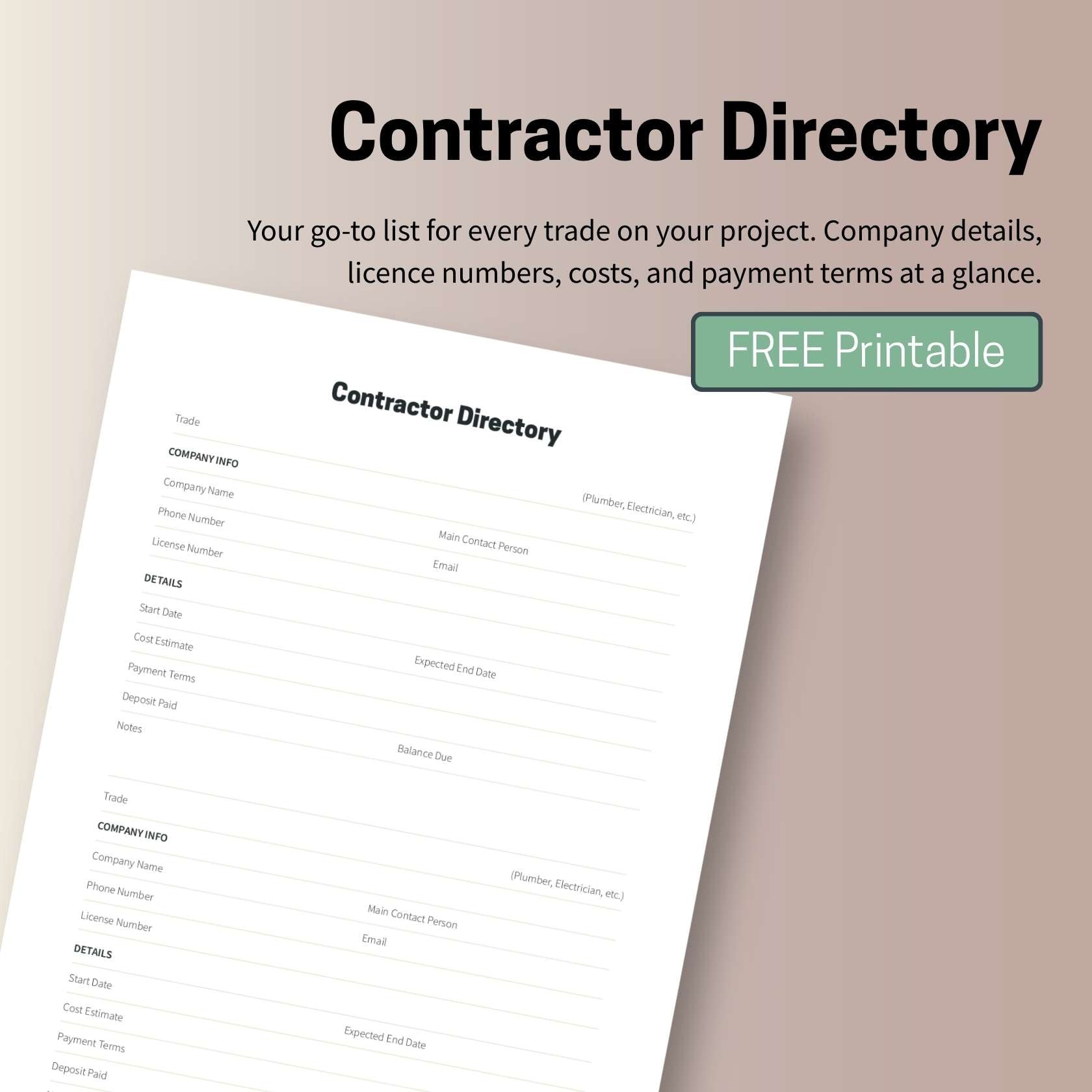 Contractor Directory