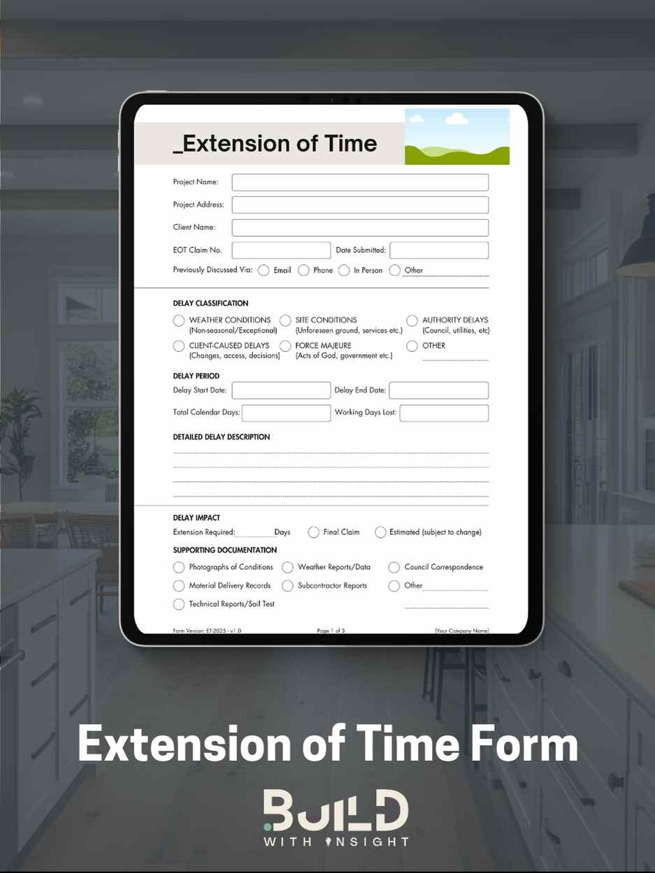 Totaltime Form Extension of Time Form – BUILD WITH INSIGHT