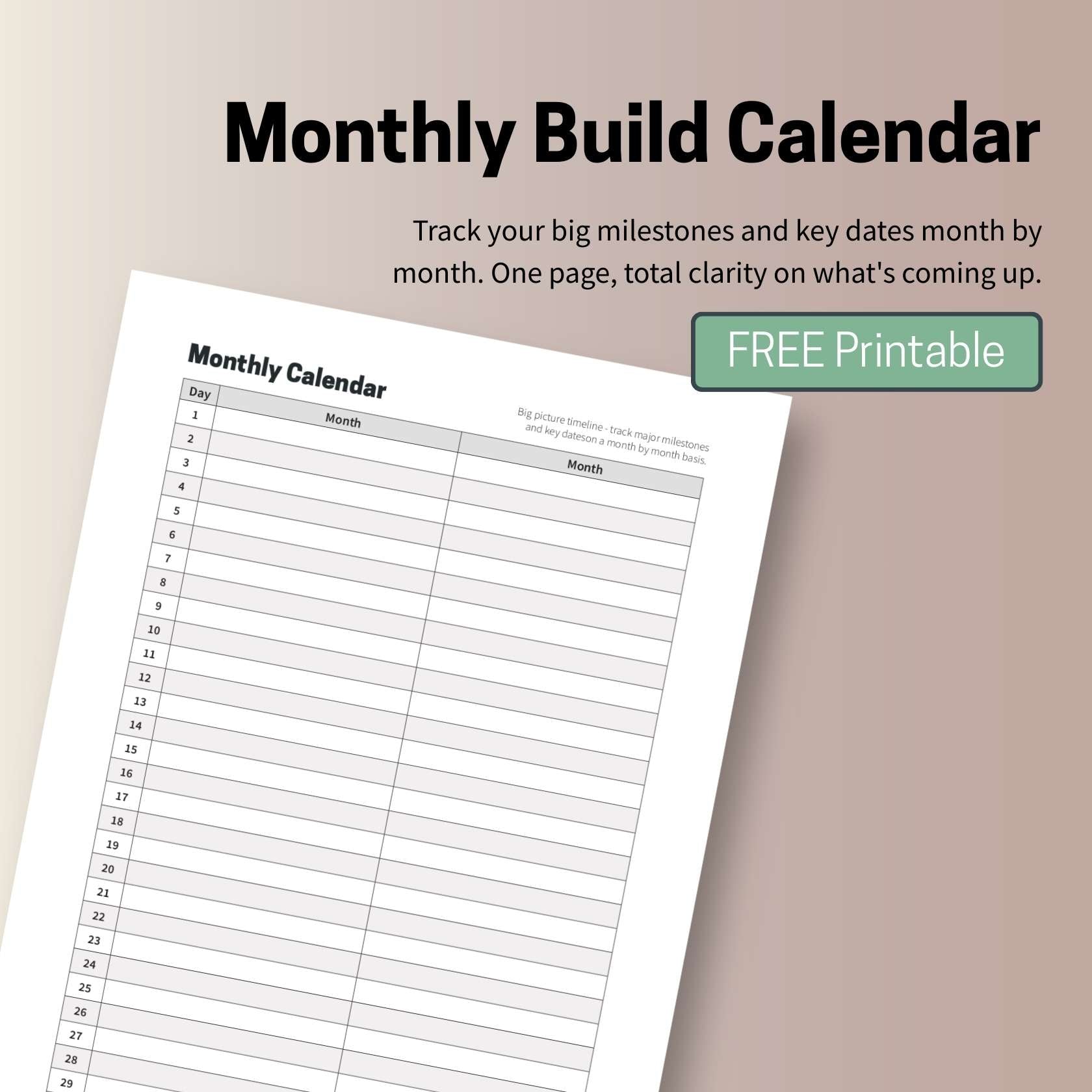 Monthly Calendar