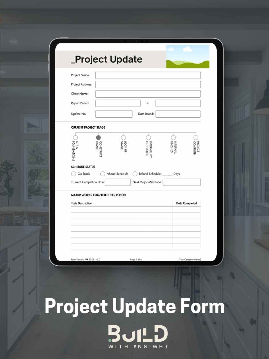 Project Update Form – BUILD WITH INSIGHT