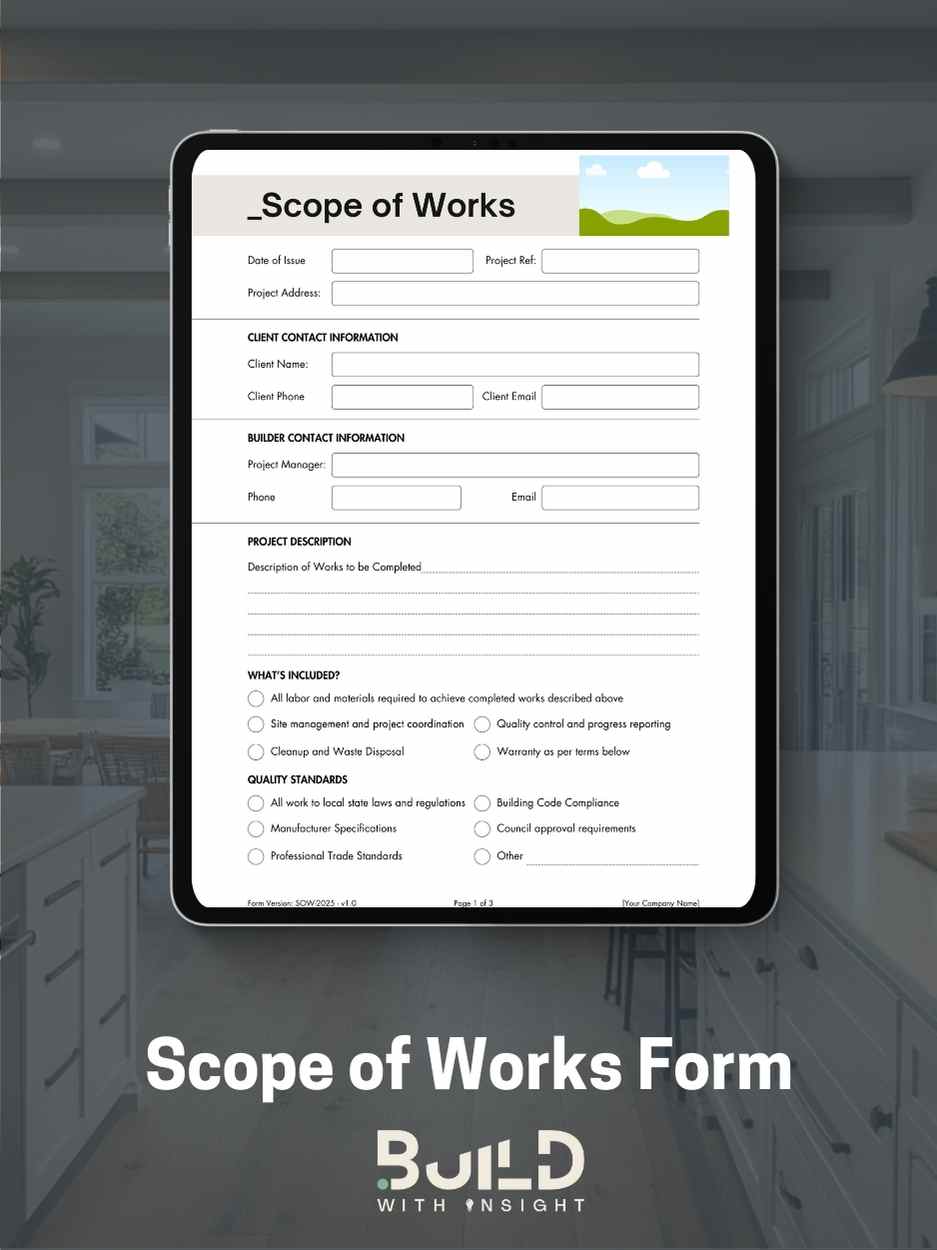 Scope of Works Form